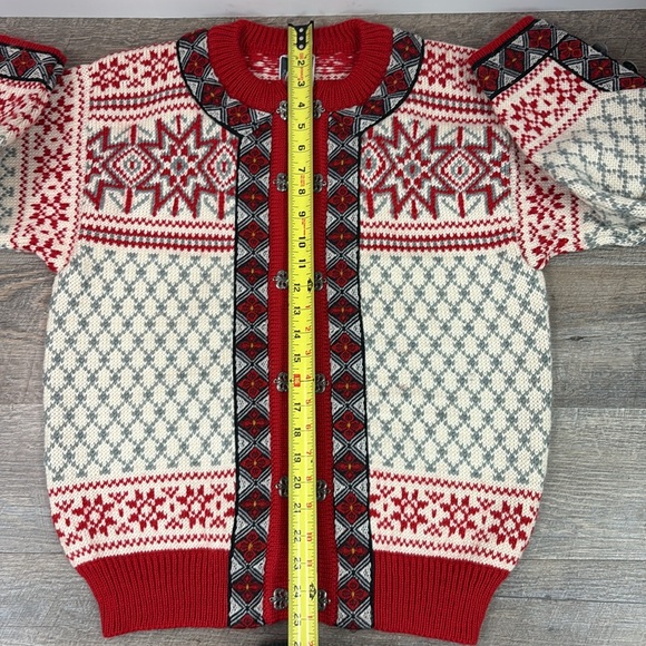 Dale Of Norway CASPER Vintage Norwegian Wool Cardigan Sweater Size Medium - Picture 9 of 10